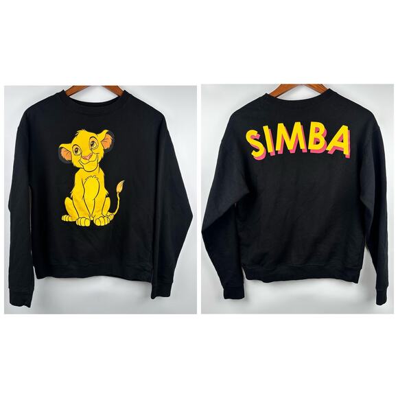 Simba Crew Sweatshirt Spell out Disney The Lion King Black Medium - Picture 1 of 8